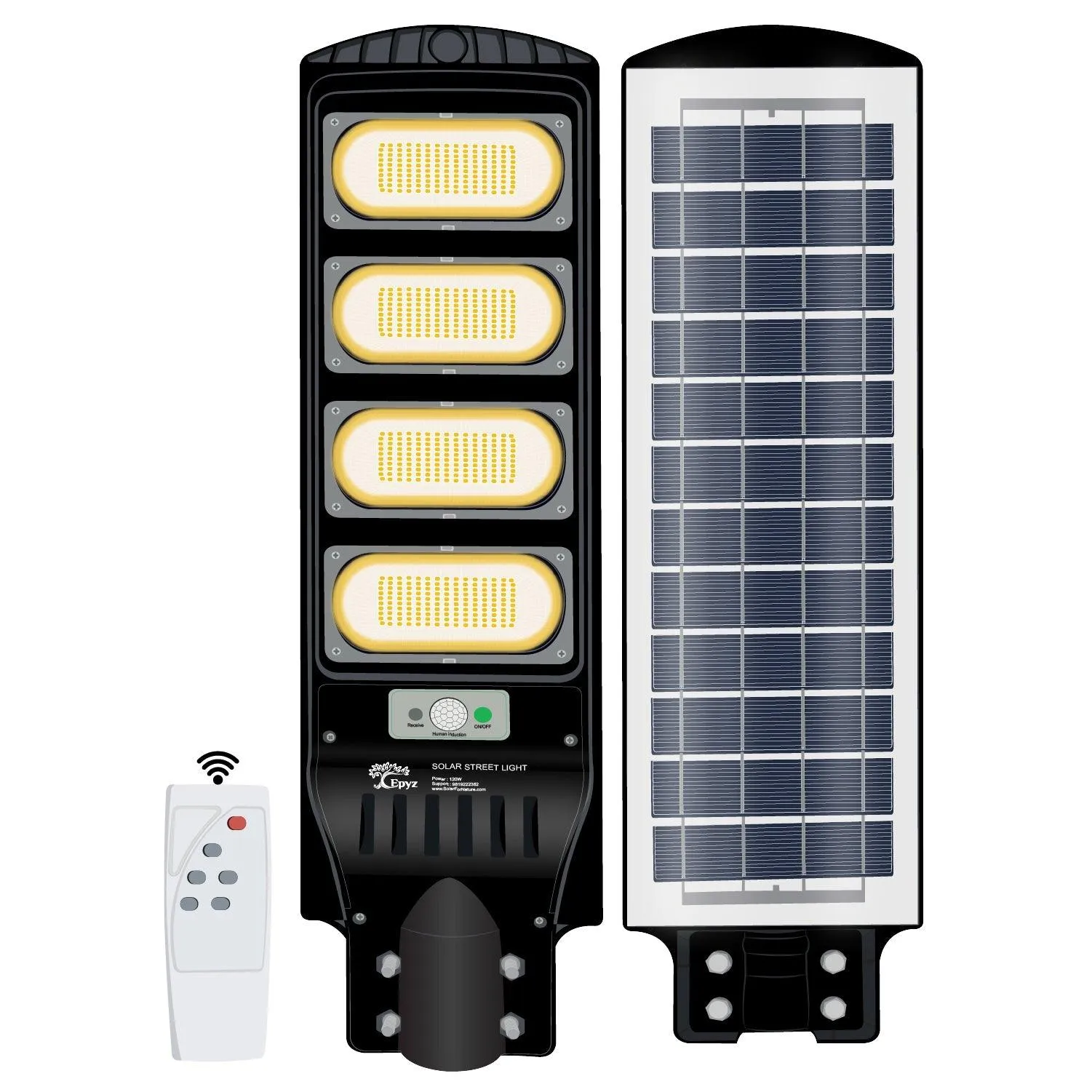 120 Watt Solar Street Lights for Garden (Warm Light)