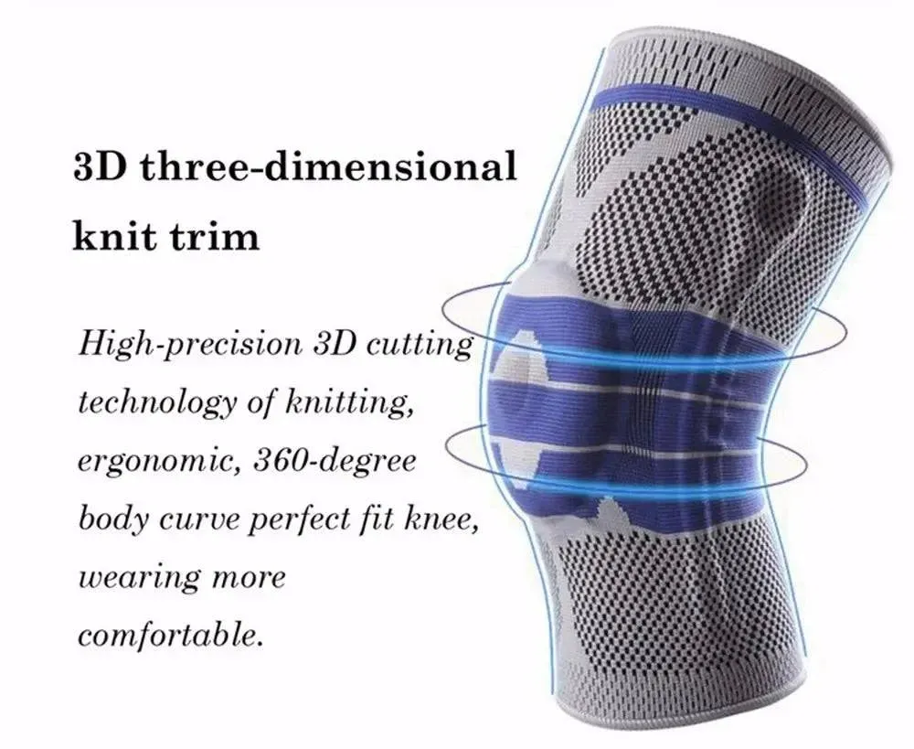 1Pc Silicone Spring Sports Knee Brace Strap Patella Medial Support Strong Meniscus Compression Unisex Sport Protection Pads