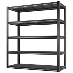 2000LBS Garage Shelving, 39.4" W x 18" D x 72" H, 5-Shelf Storage Shelves Heavy Duty, Industrial Metal Shelving Units with Adjustable Shelf, Steel Utility Shelves, Black