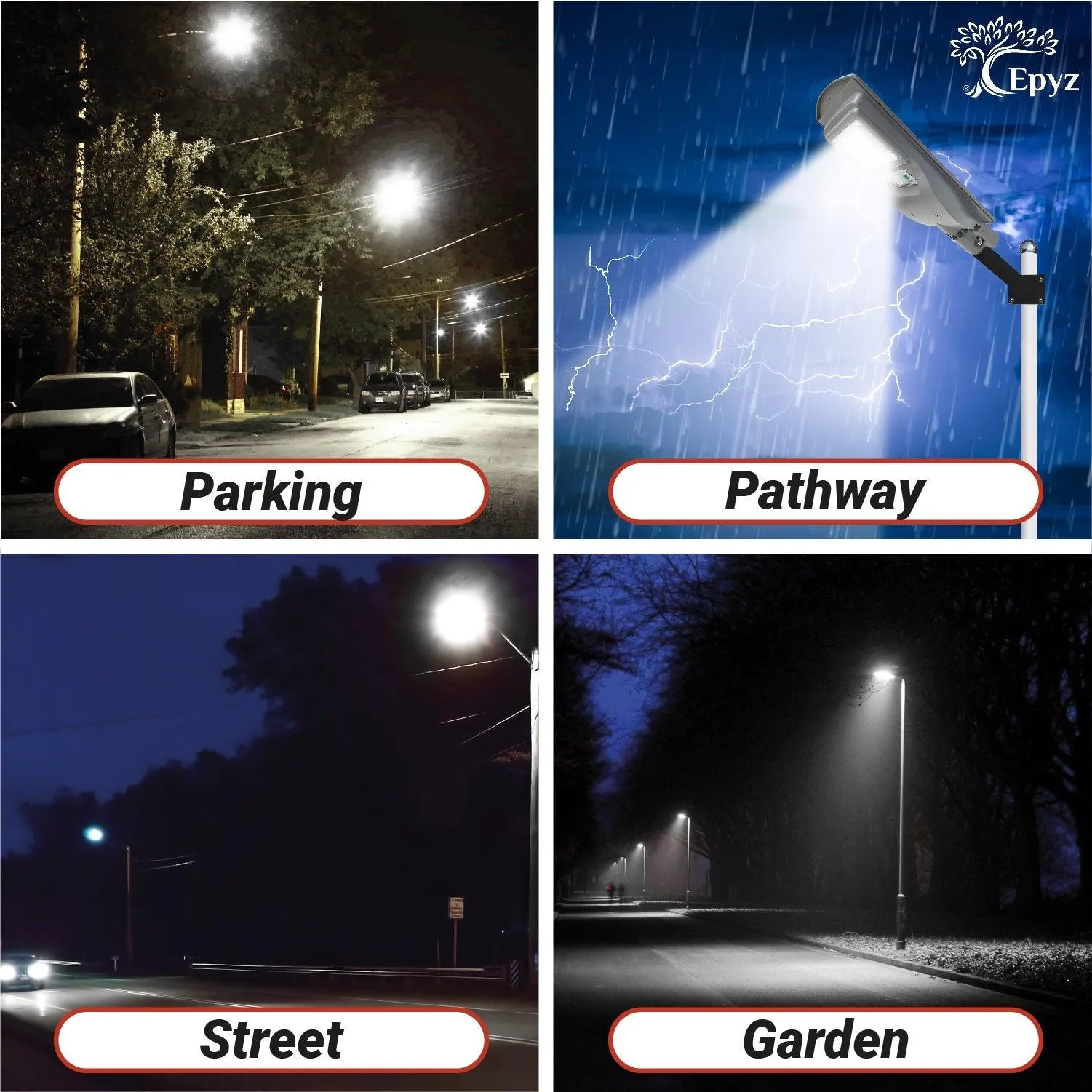 30 Watt Solar Street Lights for Garden (White Light)