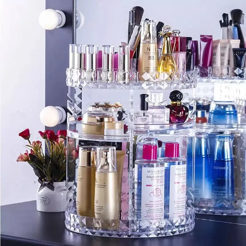 360 Rotating Makeup & Skin Care Organizer Desktop Large Capacity Acrylic Organizer