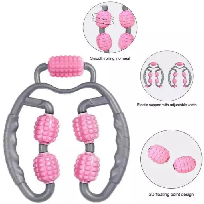 4 Wheels Leg Neck Arm Muscle Relax Massage Roller