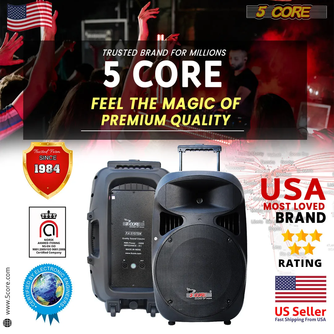 5 Core 15 Inch PA DJ Speaker Passive Subwoofer 1600W Peak 8 Ohm