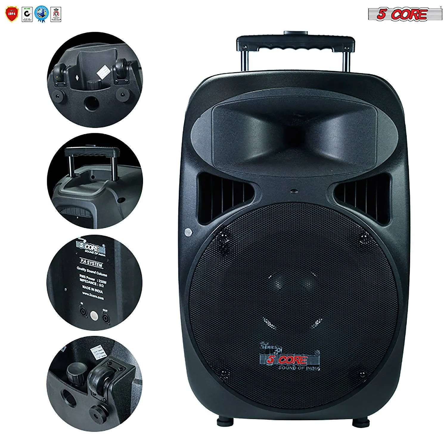 5 Core 15 Inch PA DJ Speaker Passive Subwoofer 1600W Peak 8 Ohm