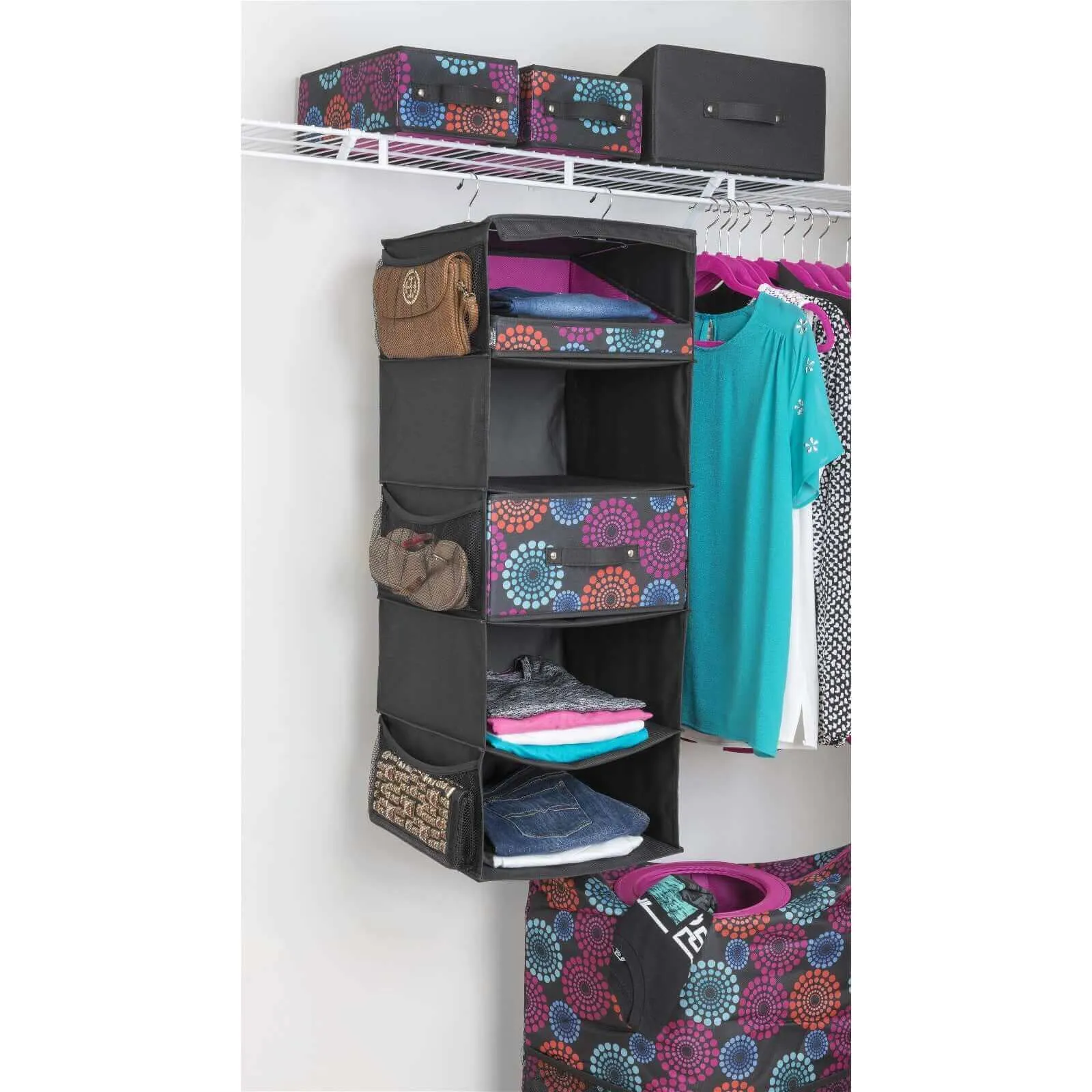 5-Shelf Organizer Bins - Bright Lights