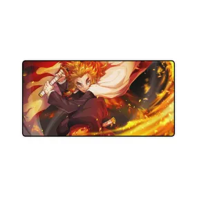 #8.2060, Demon Slayer, Kyojuro Rengoku, Katana, Flame, Pillar, Mouse Pad (Desk Mat)