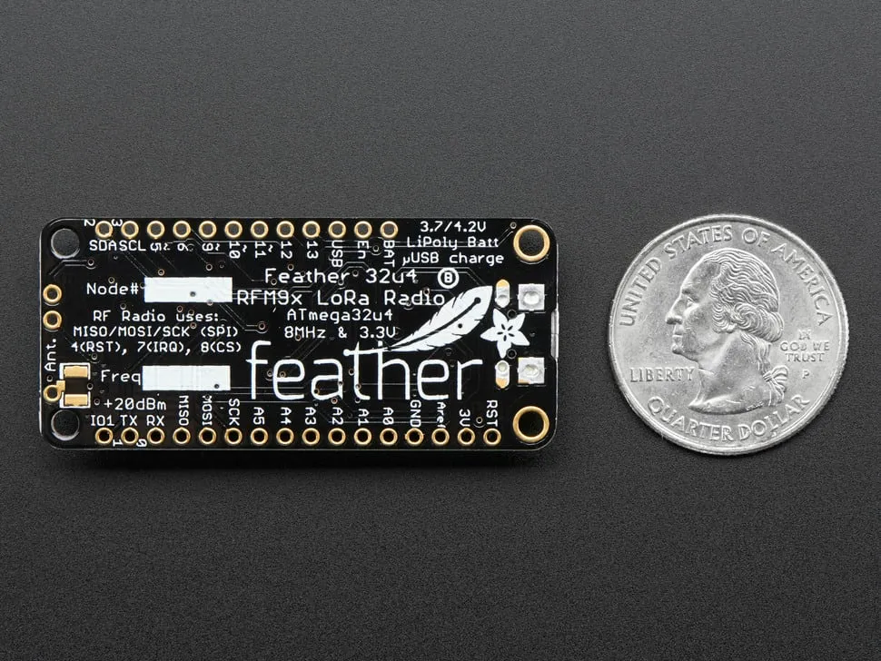 Adafruit Feather 32u4 RFM95 LoRa Radio - 868 or 915 MHz