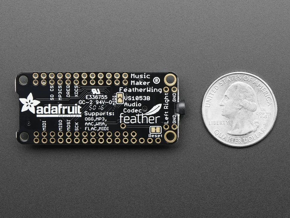 Adafruit Music Maker FeatherWing - MP3 OGG WAV MIDI Synth Player