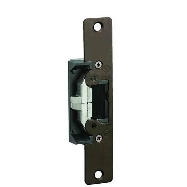 Adams Rite - 7430 - Electric Strike for Adams Rite or Deadlatches or Cylindrical Locks - 1/2" to 5/8" Latchbolt  - Dark Bronze Anodized - Fail Safe/Fail Secure - 1-1/4" x 6-7/8" - Flat Radius Plate - 12/24 VDC