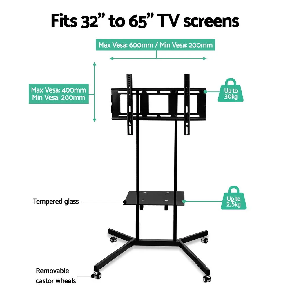 Adjustable Mobile TV Stand with Shelves for 32"-65" TVs - Artiss