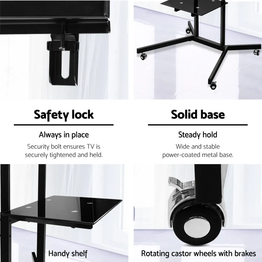 Adjustable Mobile TV Stand with Shelves for 32"-65" TVs - Artiss