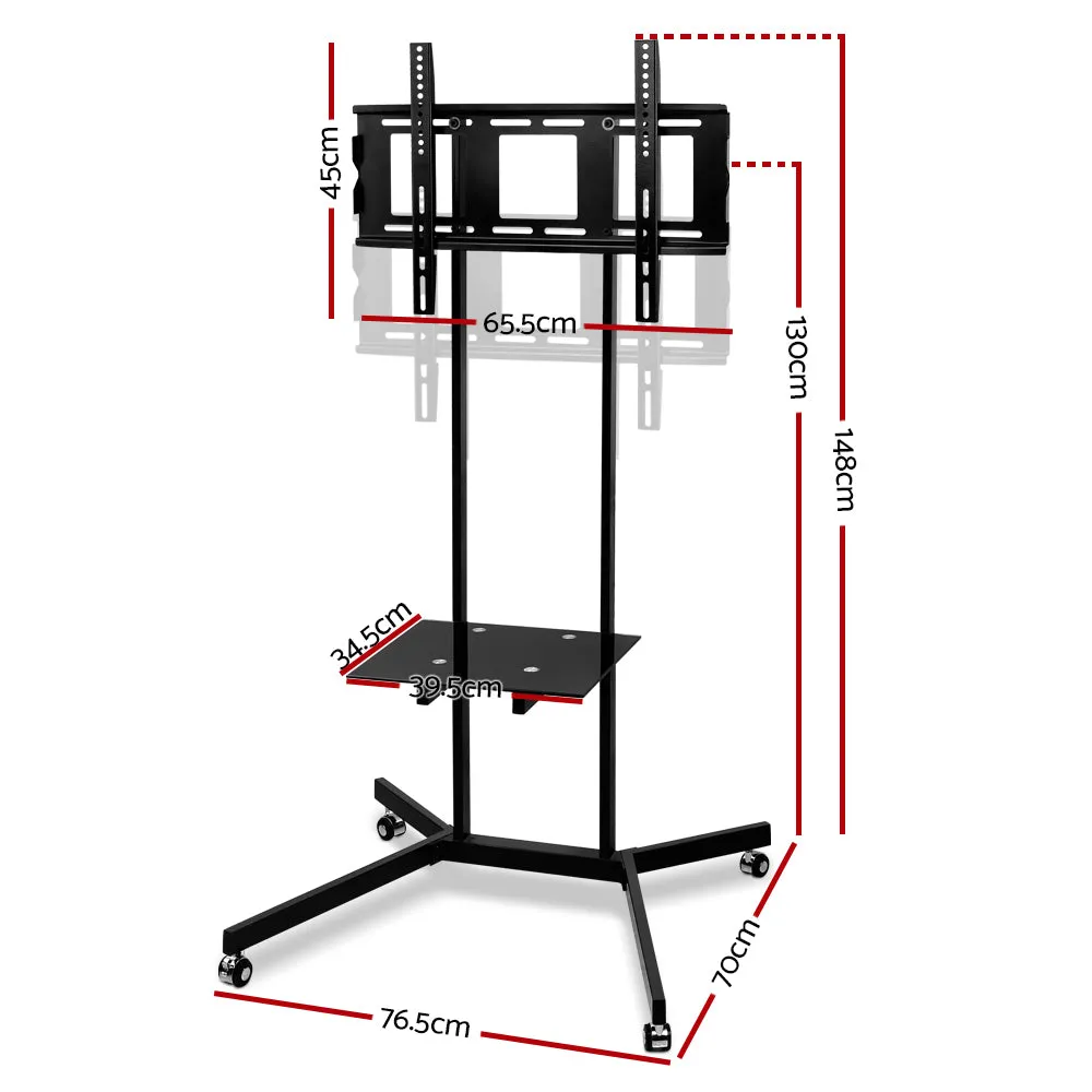 Adjustable Mobile TV Stand with Shelves for 32"-65" TVs - Artiss