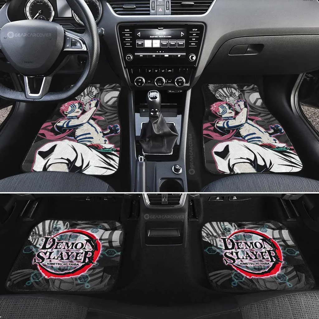 Akaza Car Floor Mats Custom Demon Slayer Anime Car Accessories