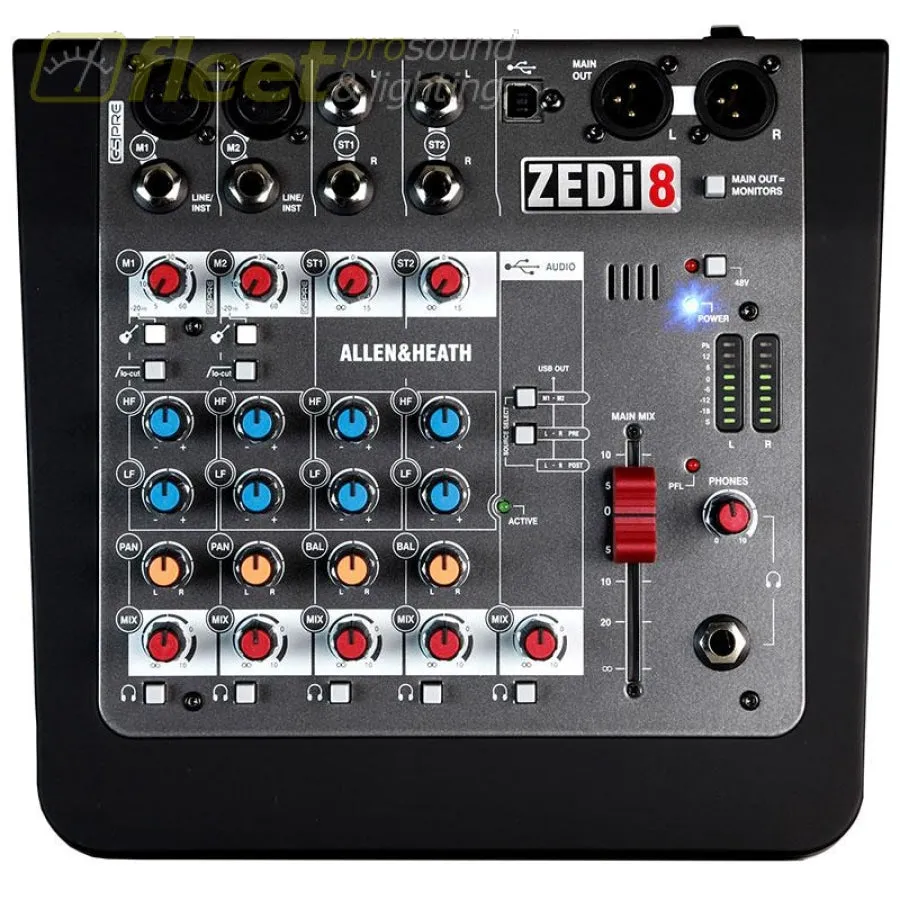 Allen & Heath ZEDi8 Stereo Channel Mixer with USB in/out