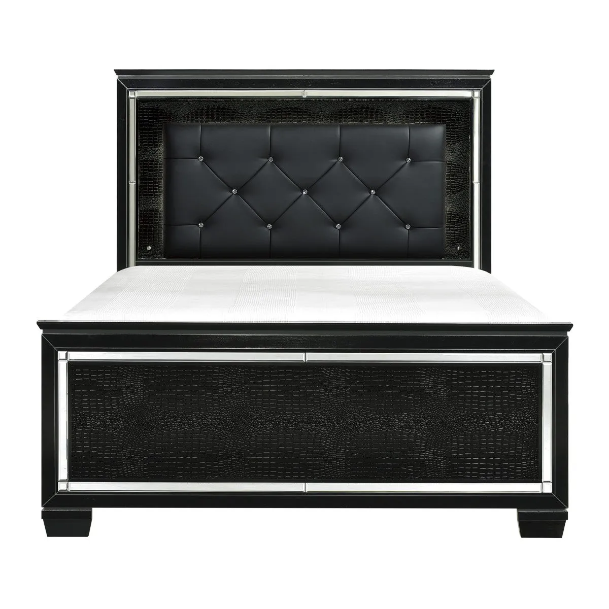 Allura Black Queen Bed, LED Lighting