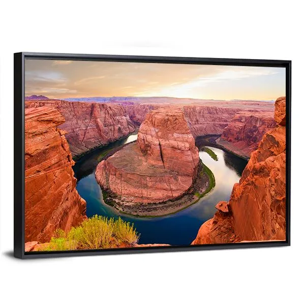 Amazing Sunset At Horseshoe Bend Canvas Wall Art