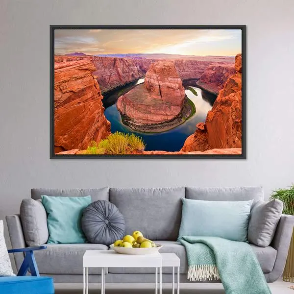 Amazing Sunset At Horseshoe Bend Canvas Wall Art