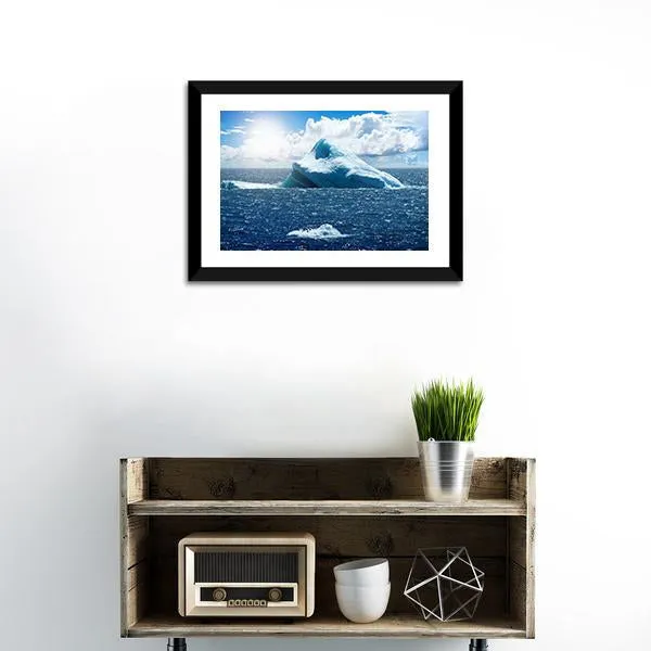 Antarctic Ice Island In Atlantic Ocean Canvas Wall Art