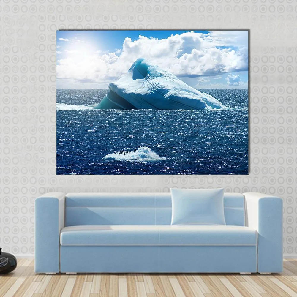 Antarctic Ice Island In Atlantic Ocean Canvas Wall Art