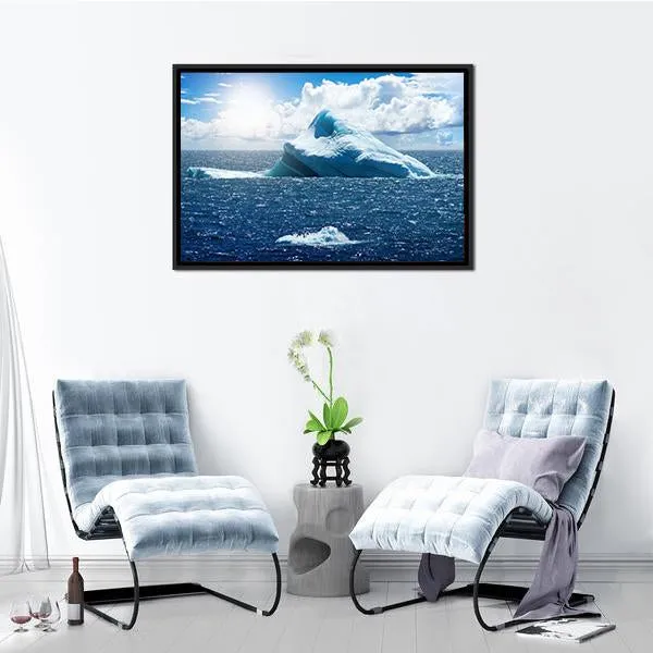 Antarctic Ice Island In Atlantic Ocean Canvas Wall Art