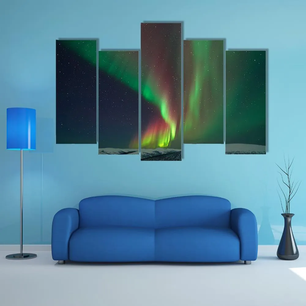 Aurora Borealis & Meteors Canvas Wall Art