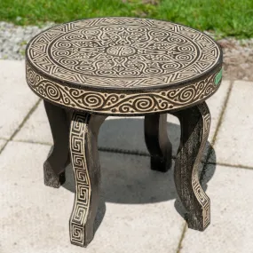 Balinese Suar Wood Carved Side Table