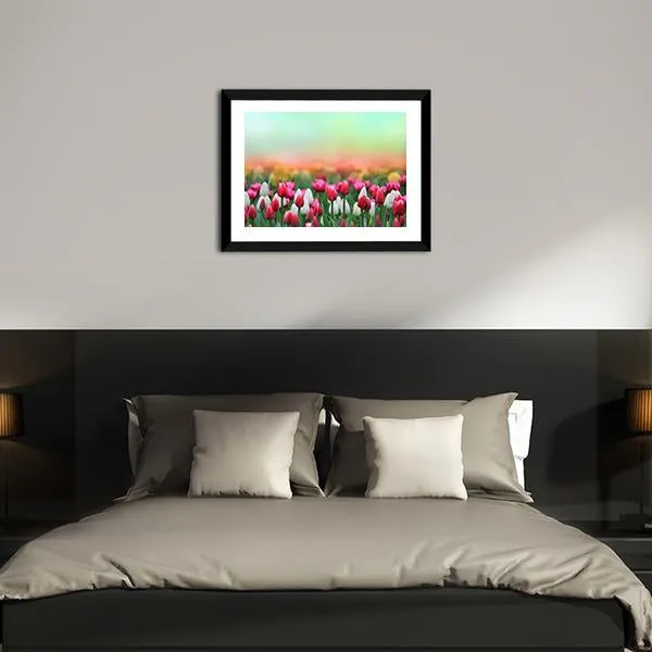 Beautiful Tulips Field Canvas Wall Art