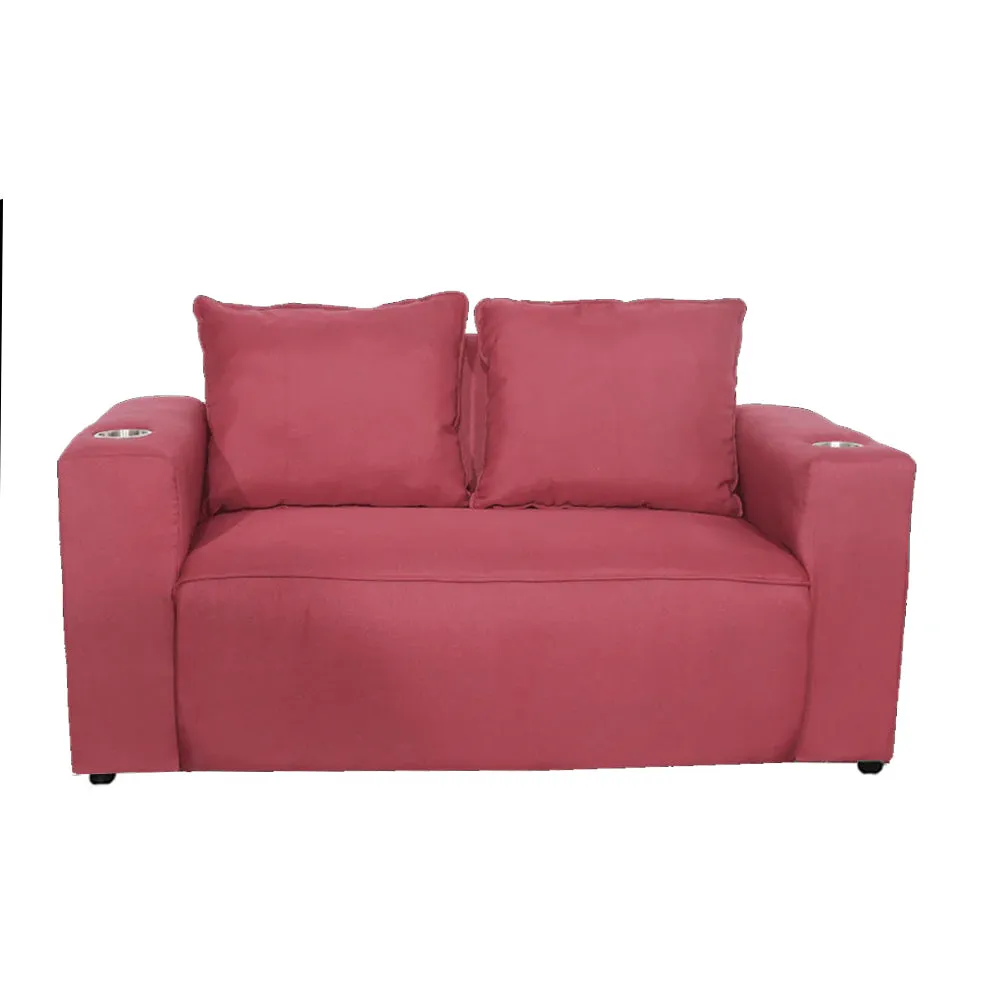 Bella 2 Division Couch With Cup Holders Red