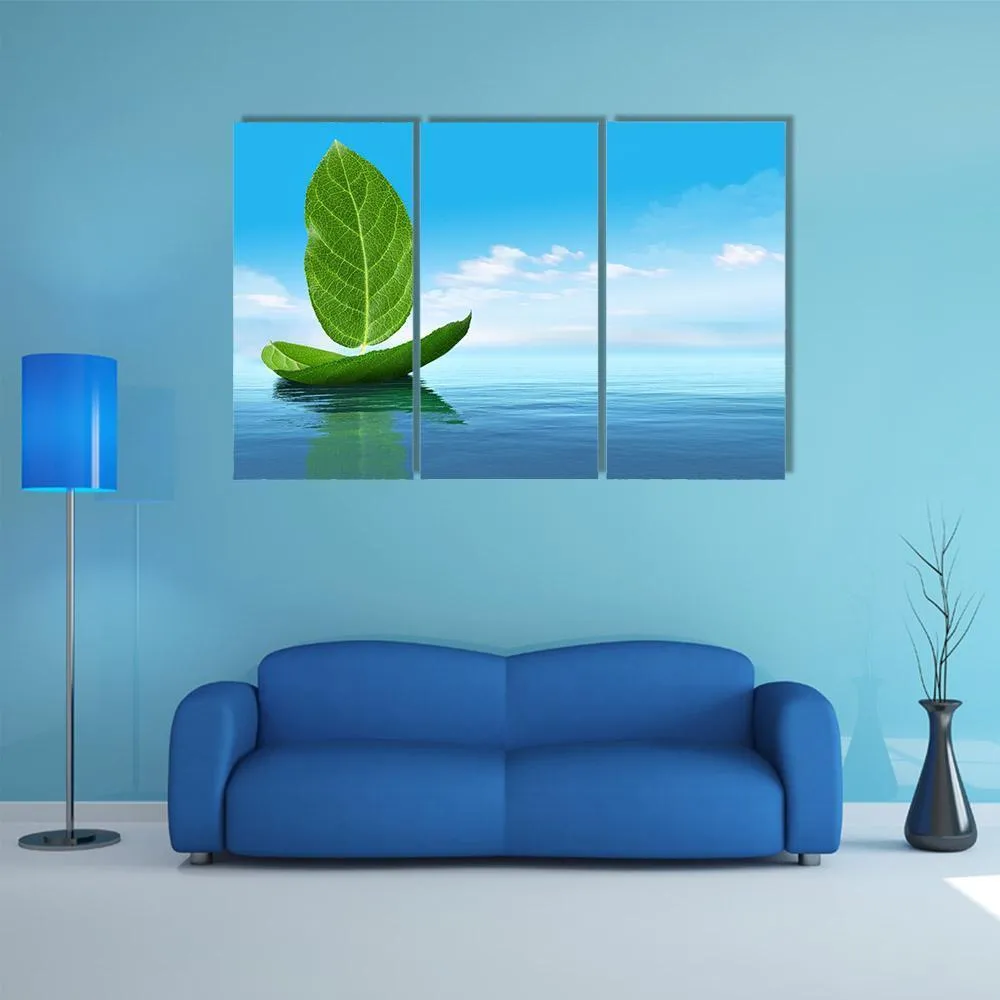 Boat Of Leaves Canvas Wall Art