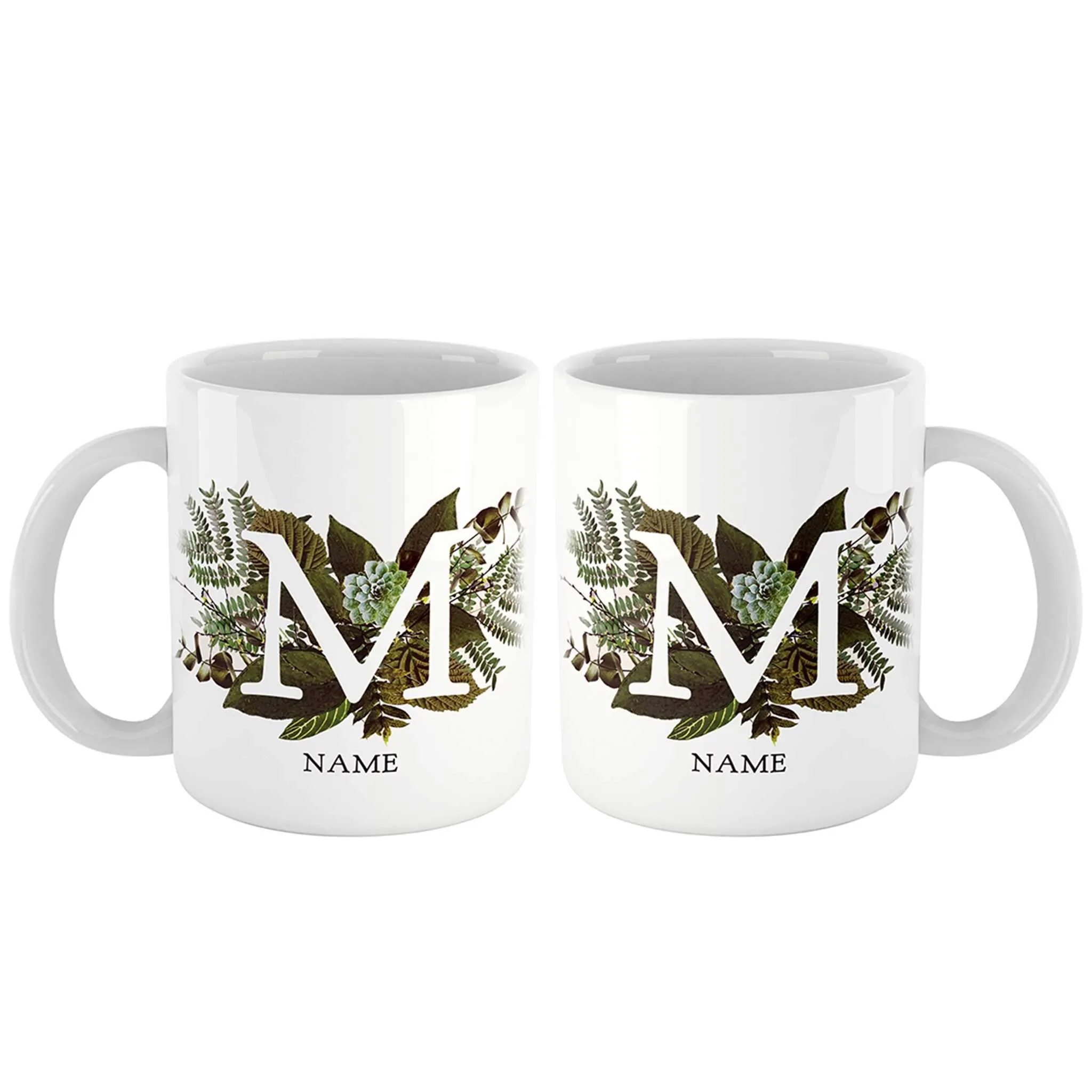 Botanical Couple Monogram Personalized Mug