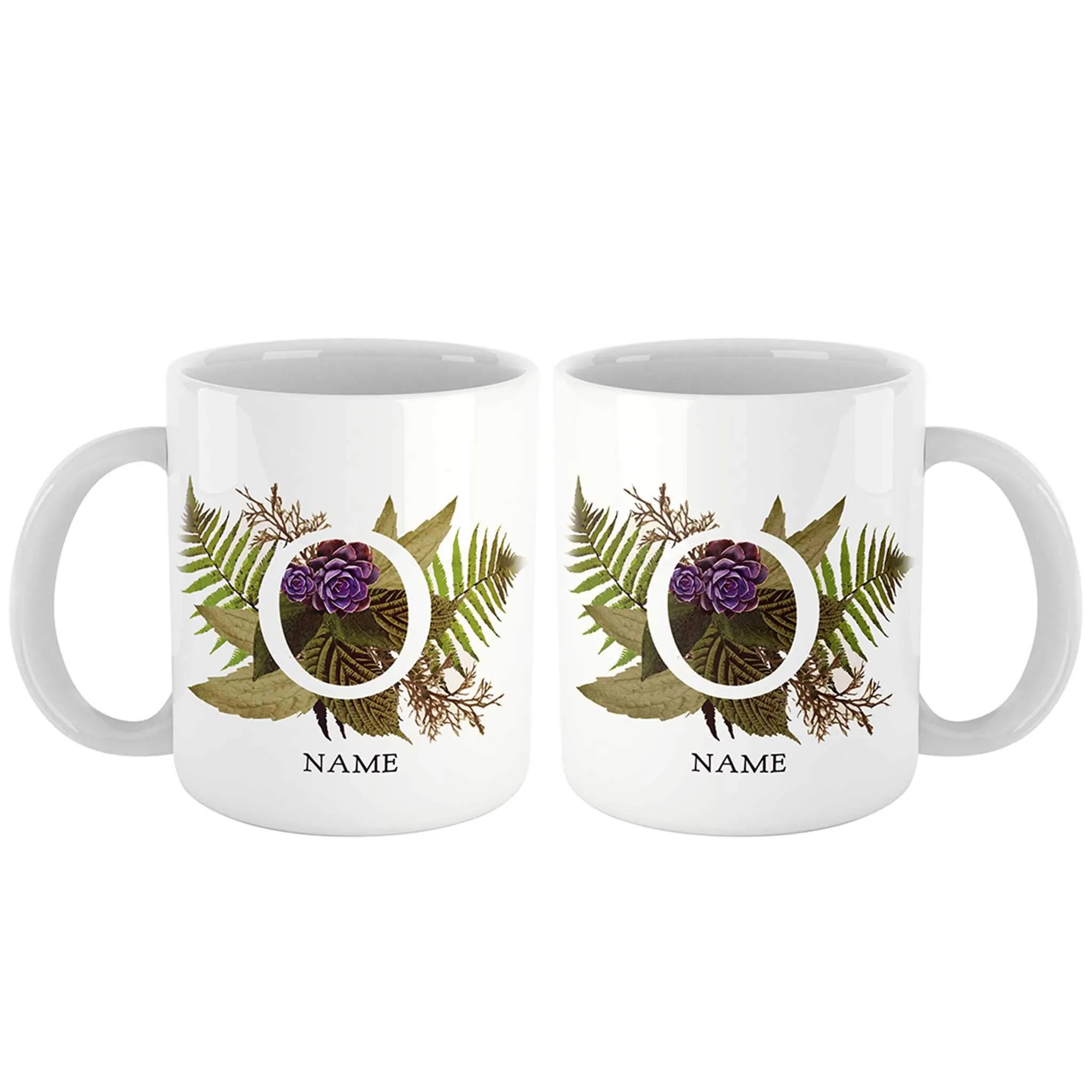 Botanical Couple Monogram Personalized Mug