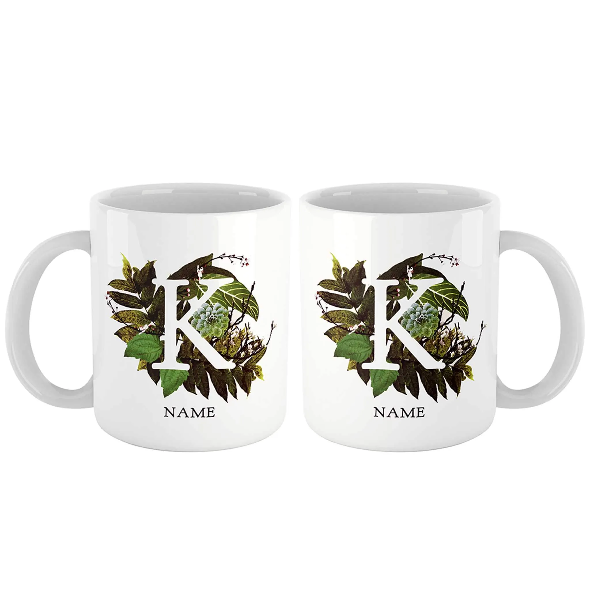 Botanical Couple Monogram Personalized Mug