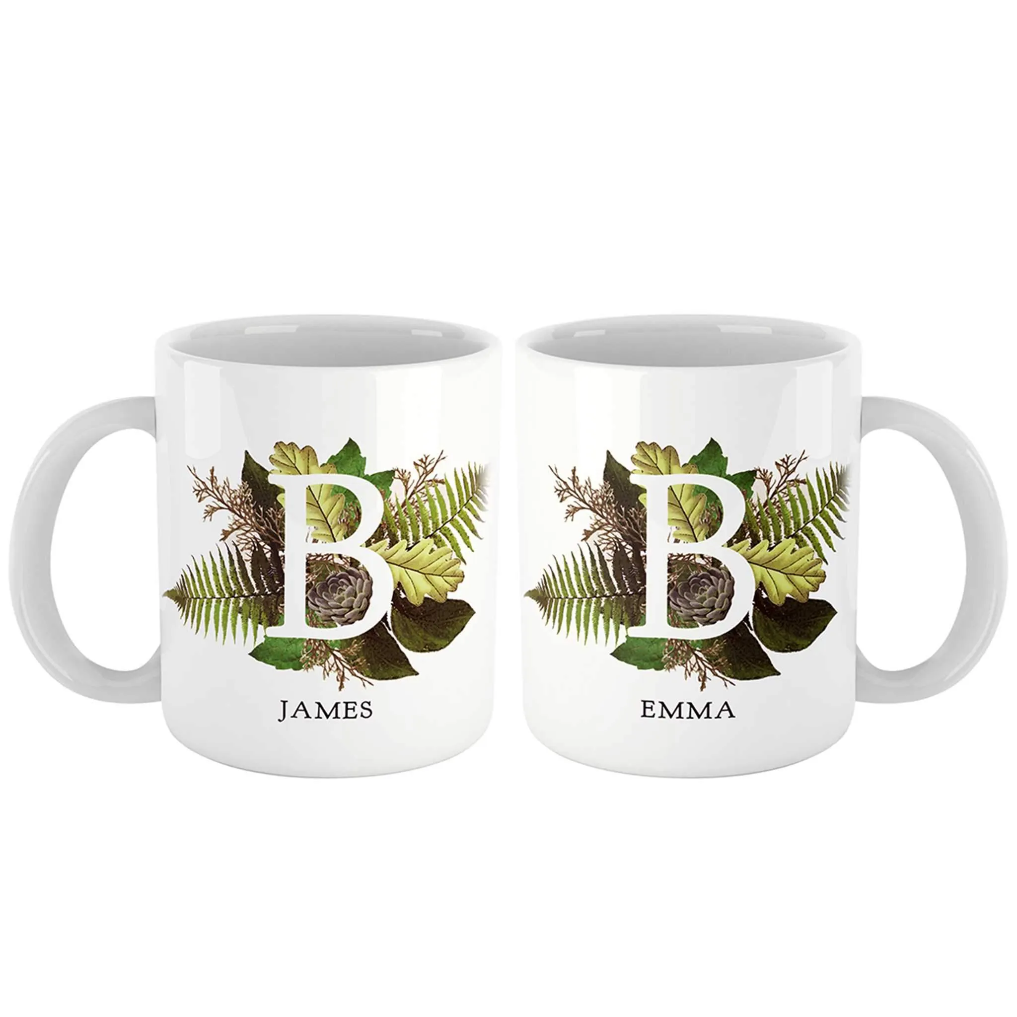 Botanical Couple Monogram Personalized Mug