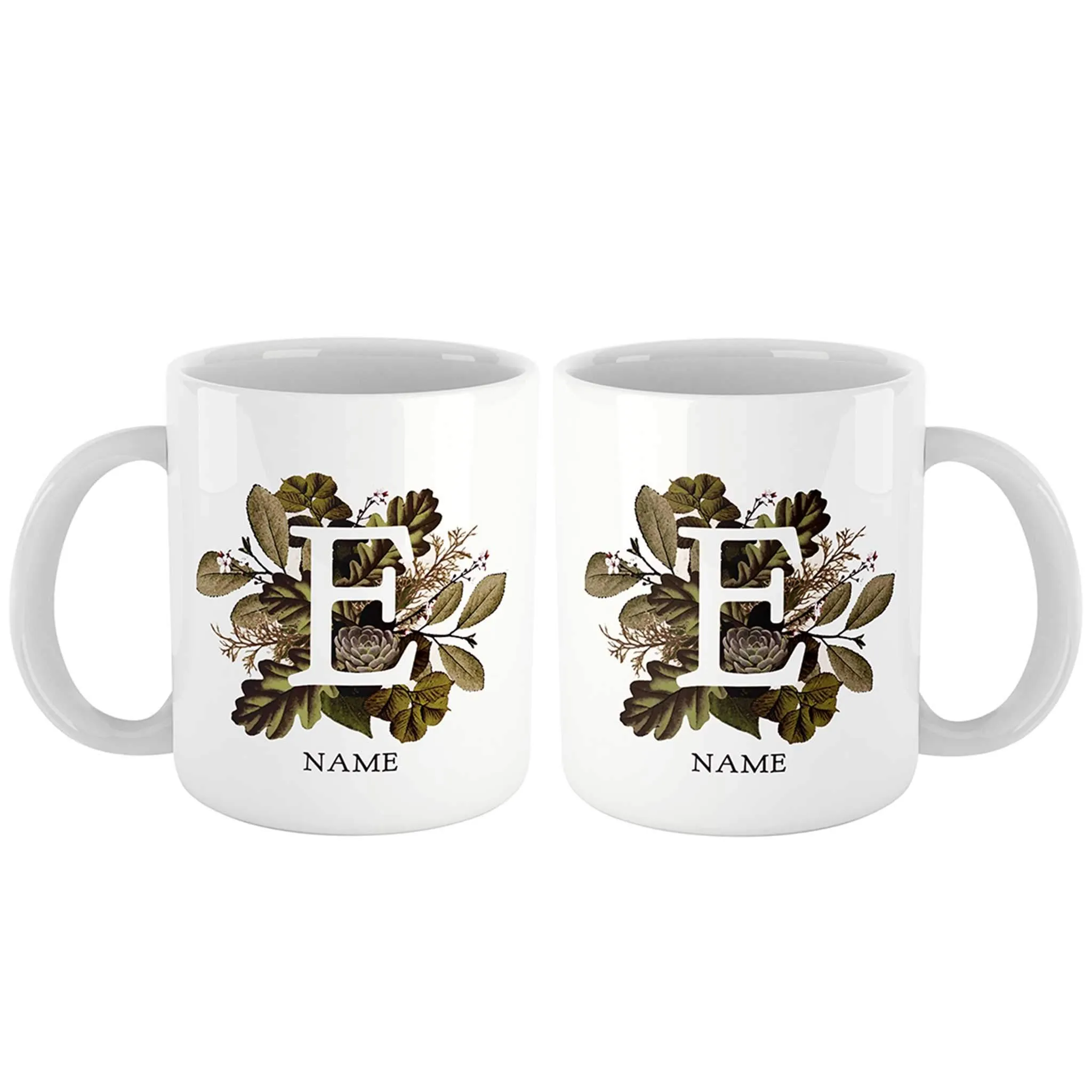 Botanical Couple Monogram Personalized Mug