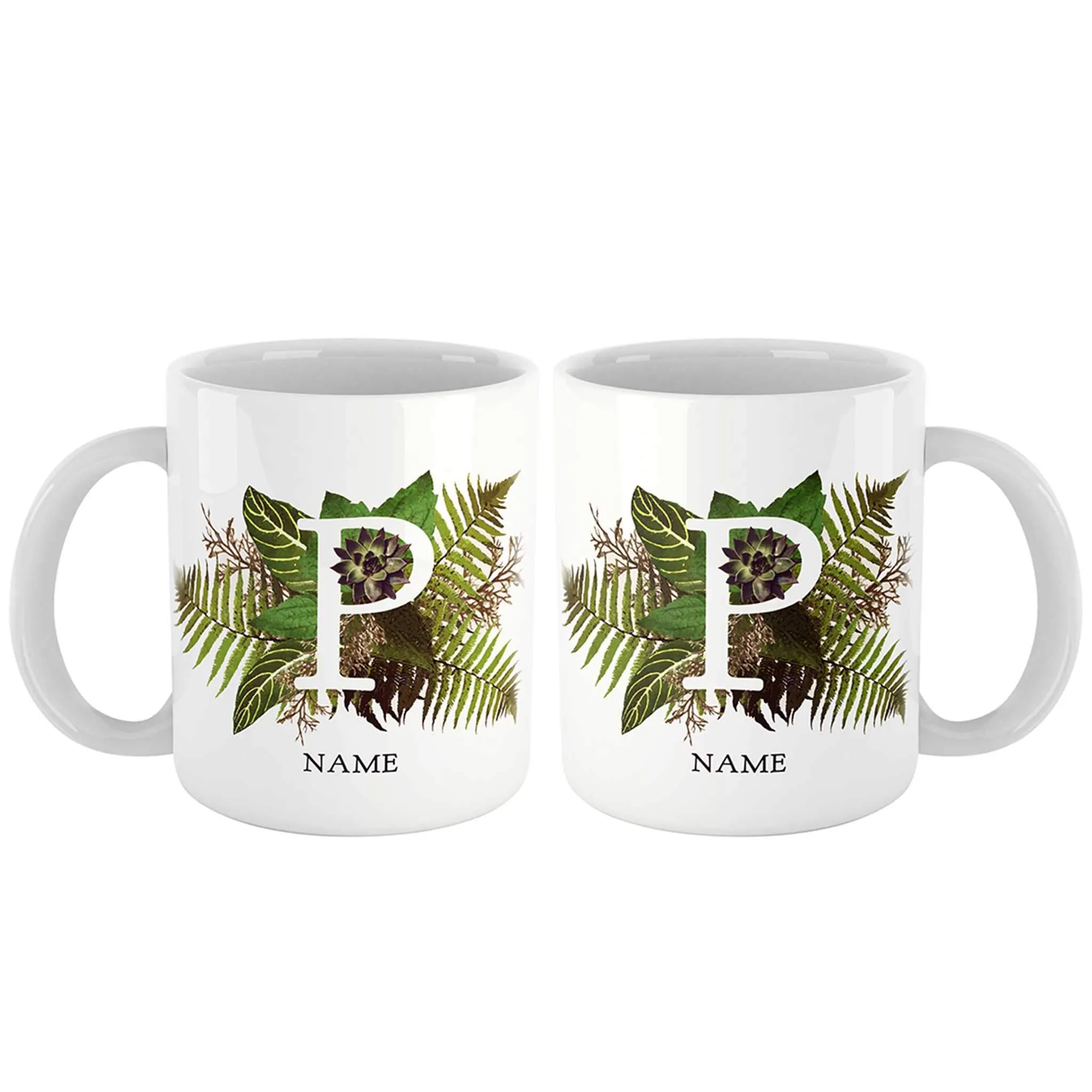 Botanical Couple Monogram Personalized Mug