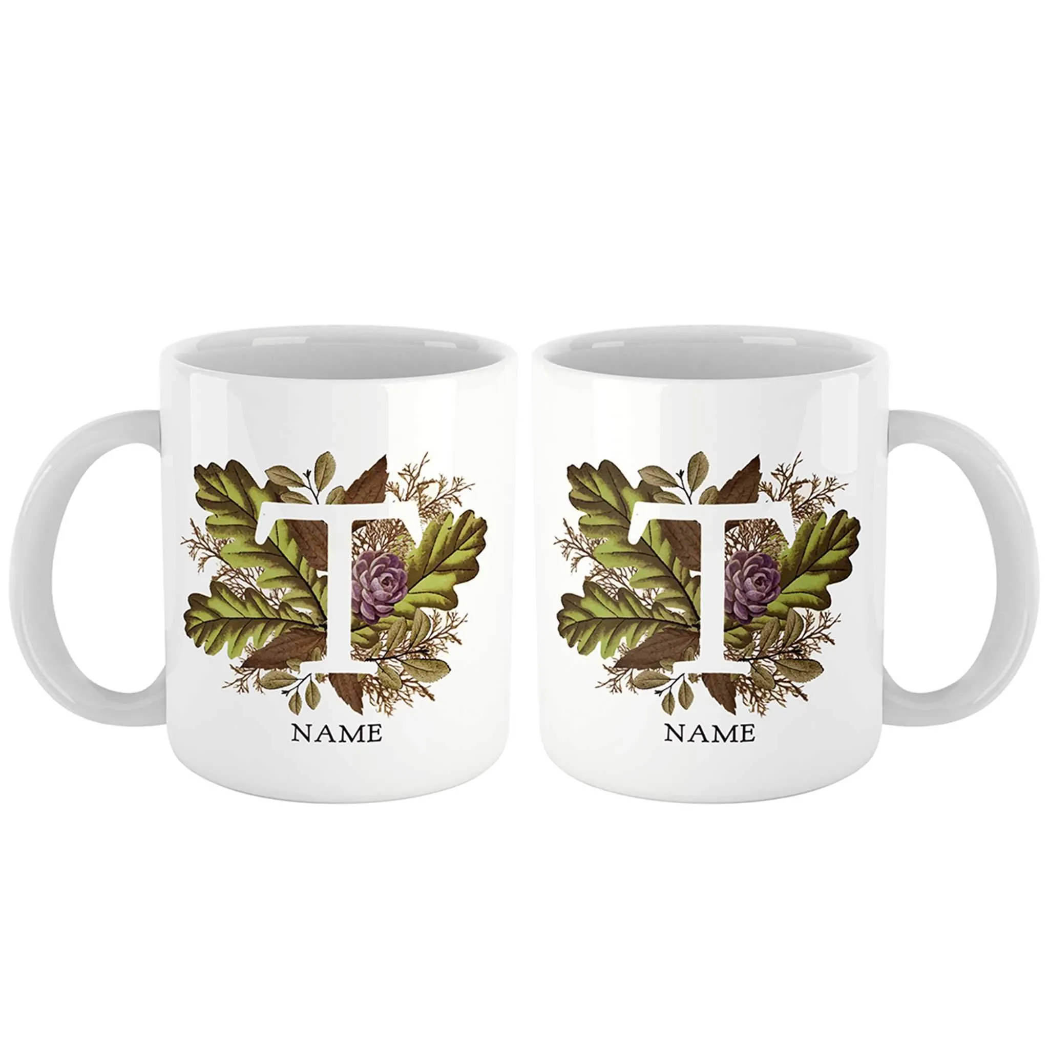 Botanical Couple Monogram Personalized Mug