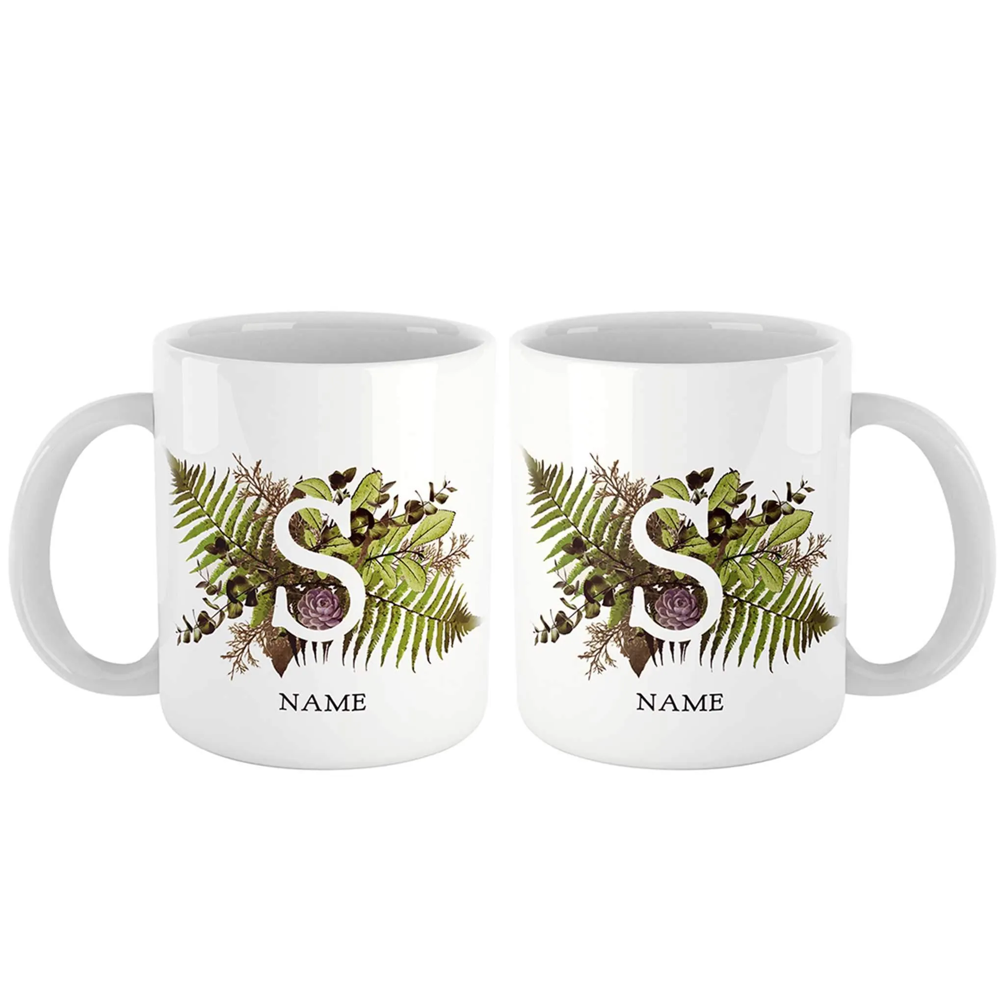 Botanical Couple Monogram Personalized Mug