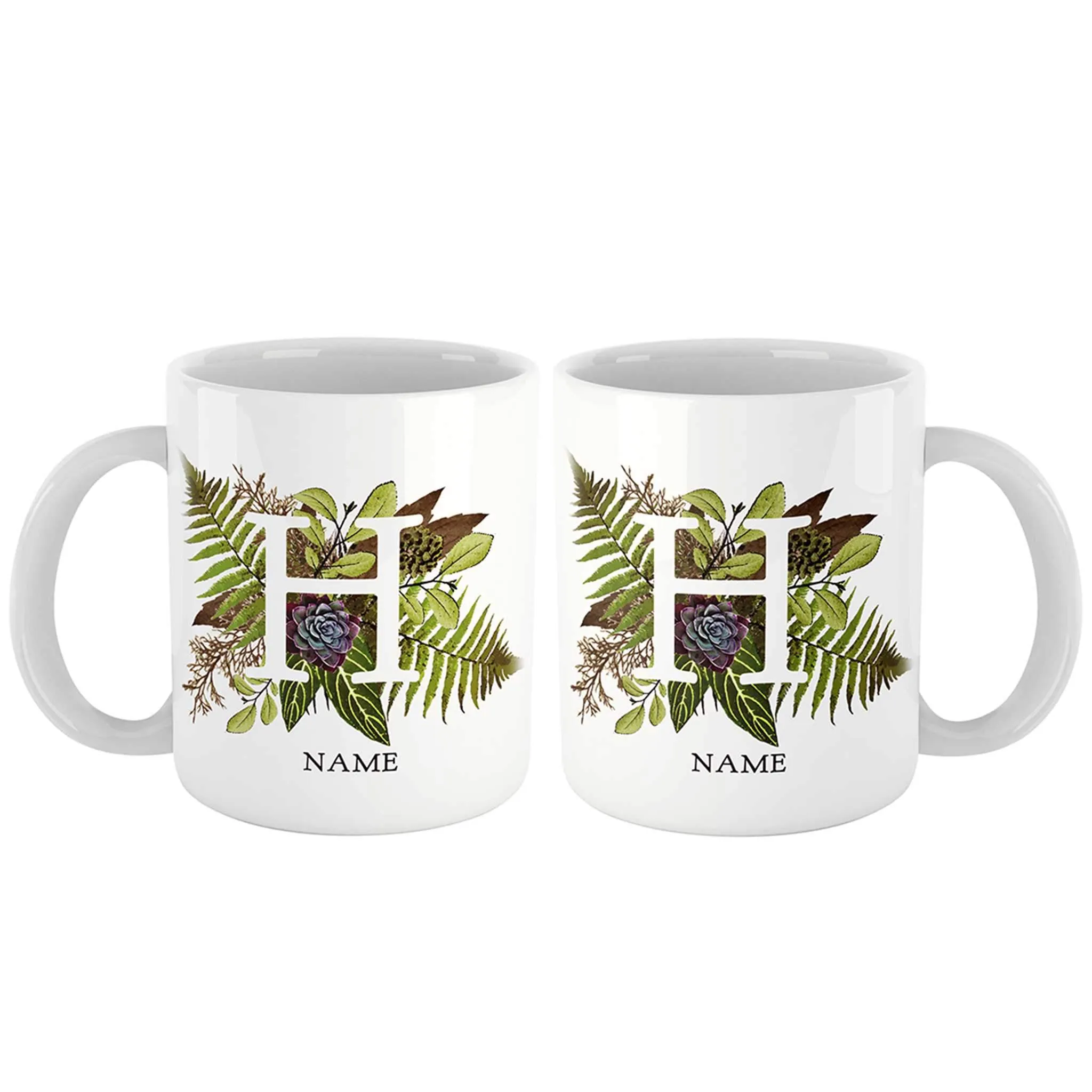 Botanical Couple Monogram Personalized Mug