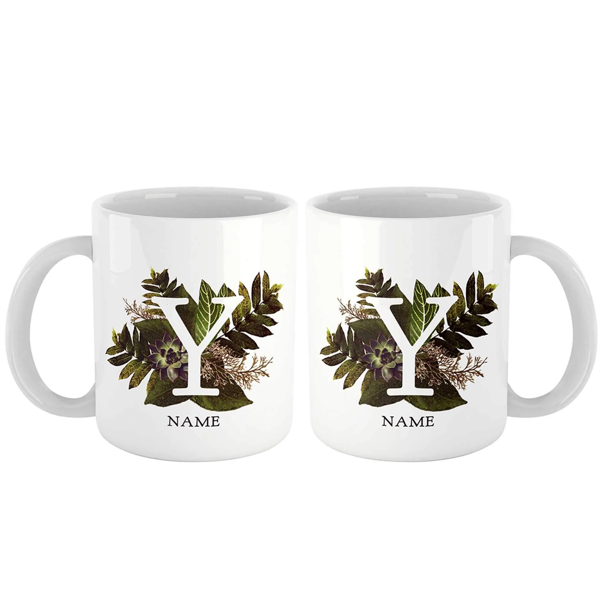 Botanical Couple Monogram Personalized Mug