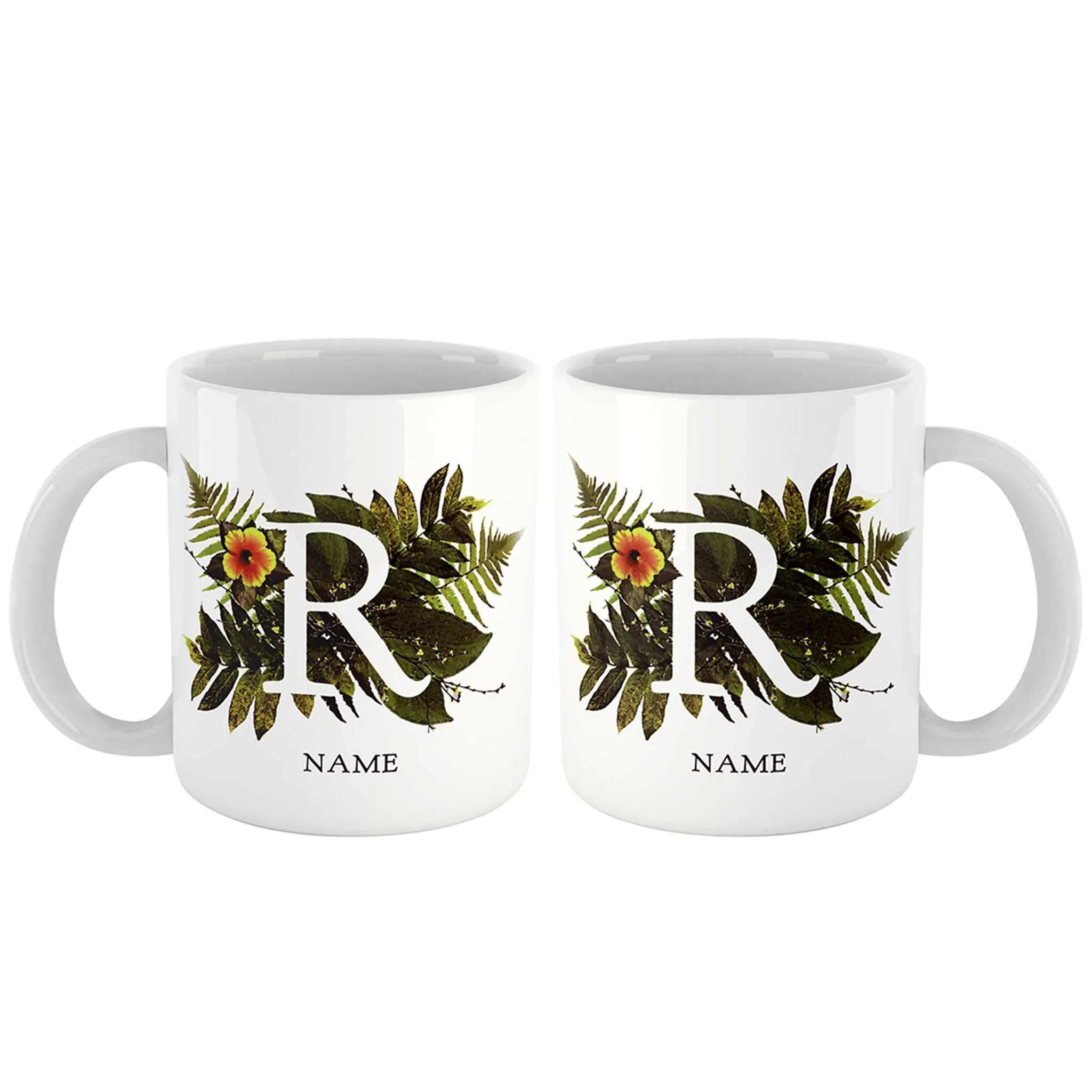 Botanical Couple Monogram Personalized Mug