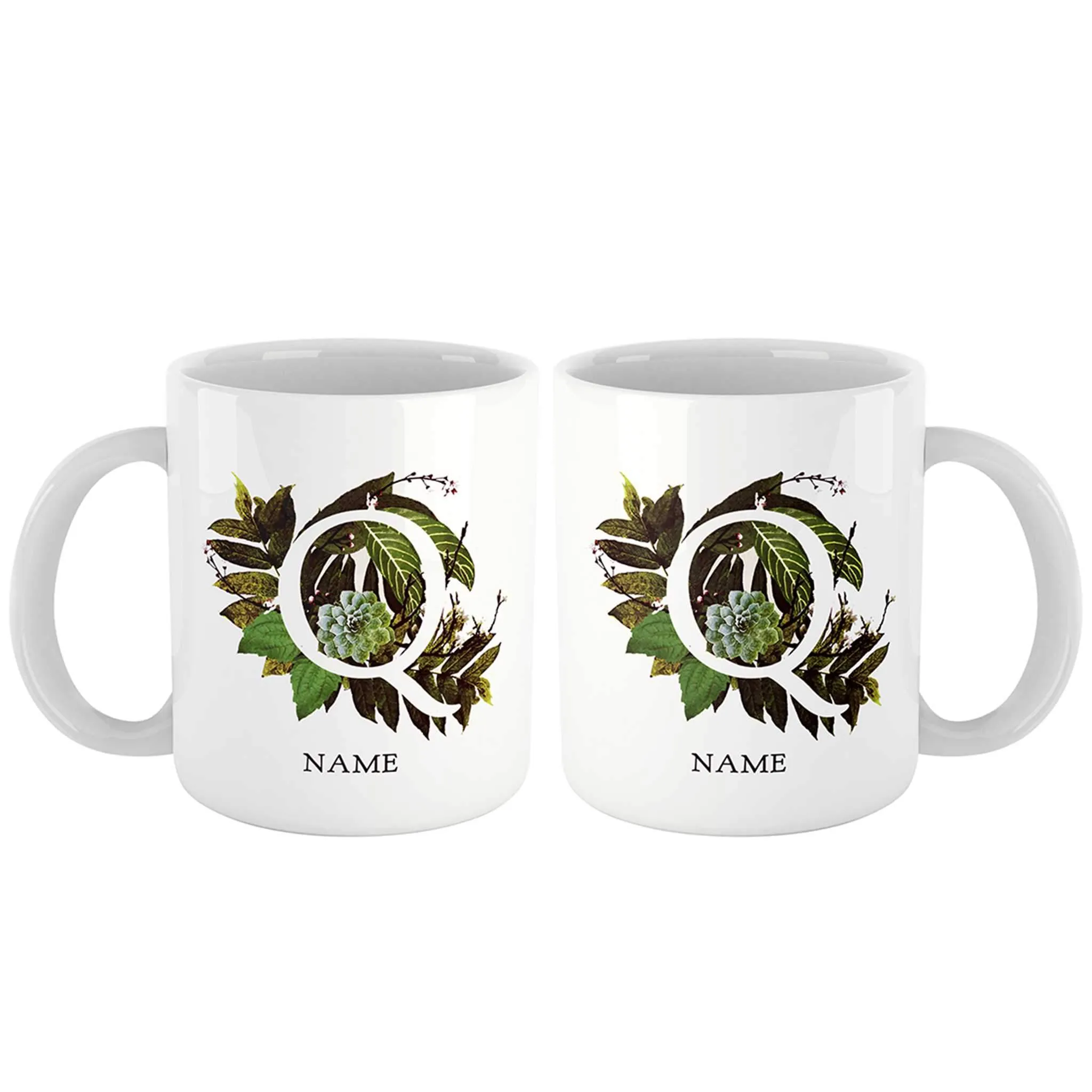 Botanical Couple Monogram Personalized Mug