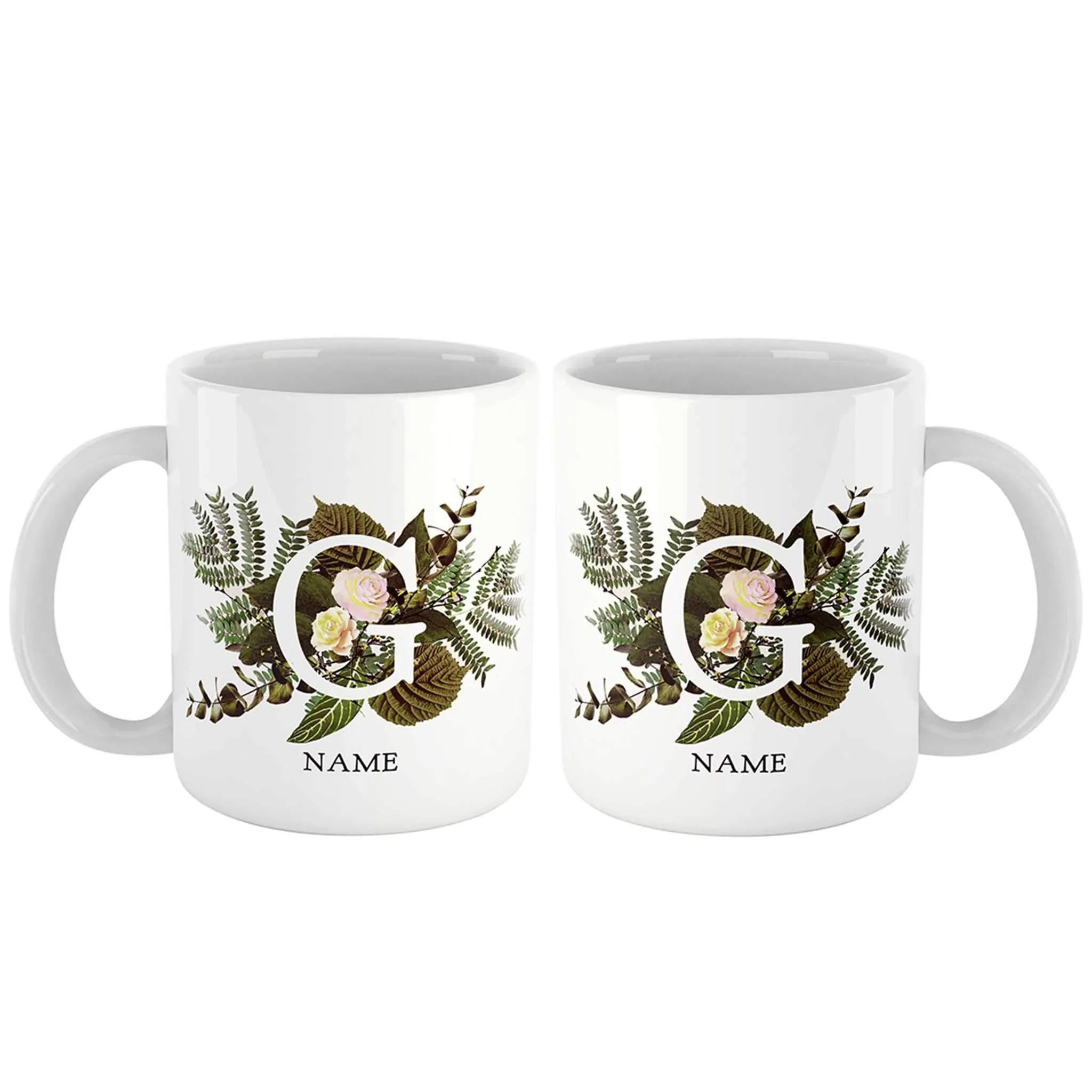 Botanical Couple Monogram Personalized Mug