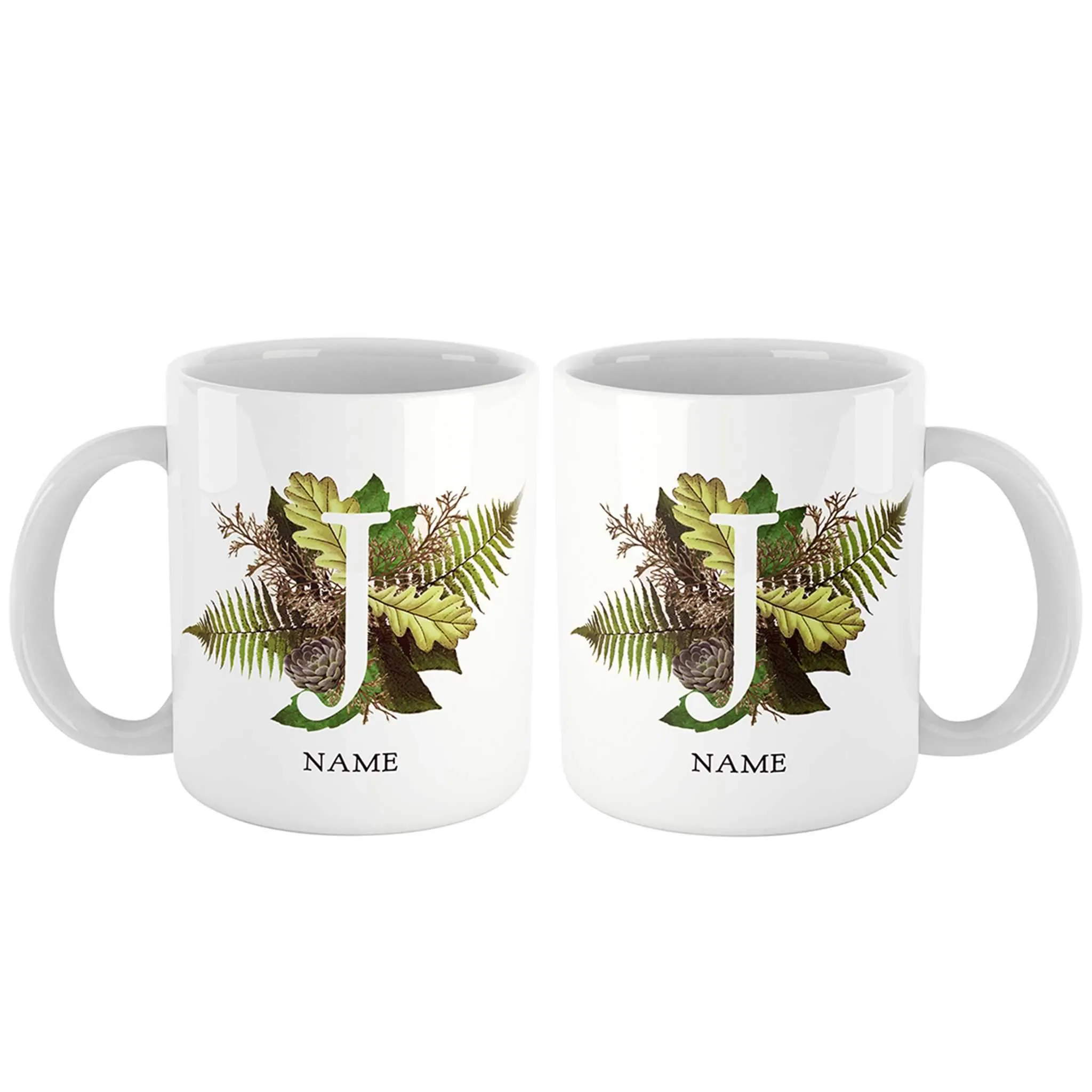 Botanical Couple Monogram Personalized Mug