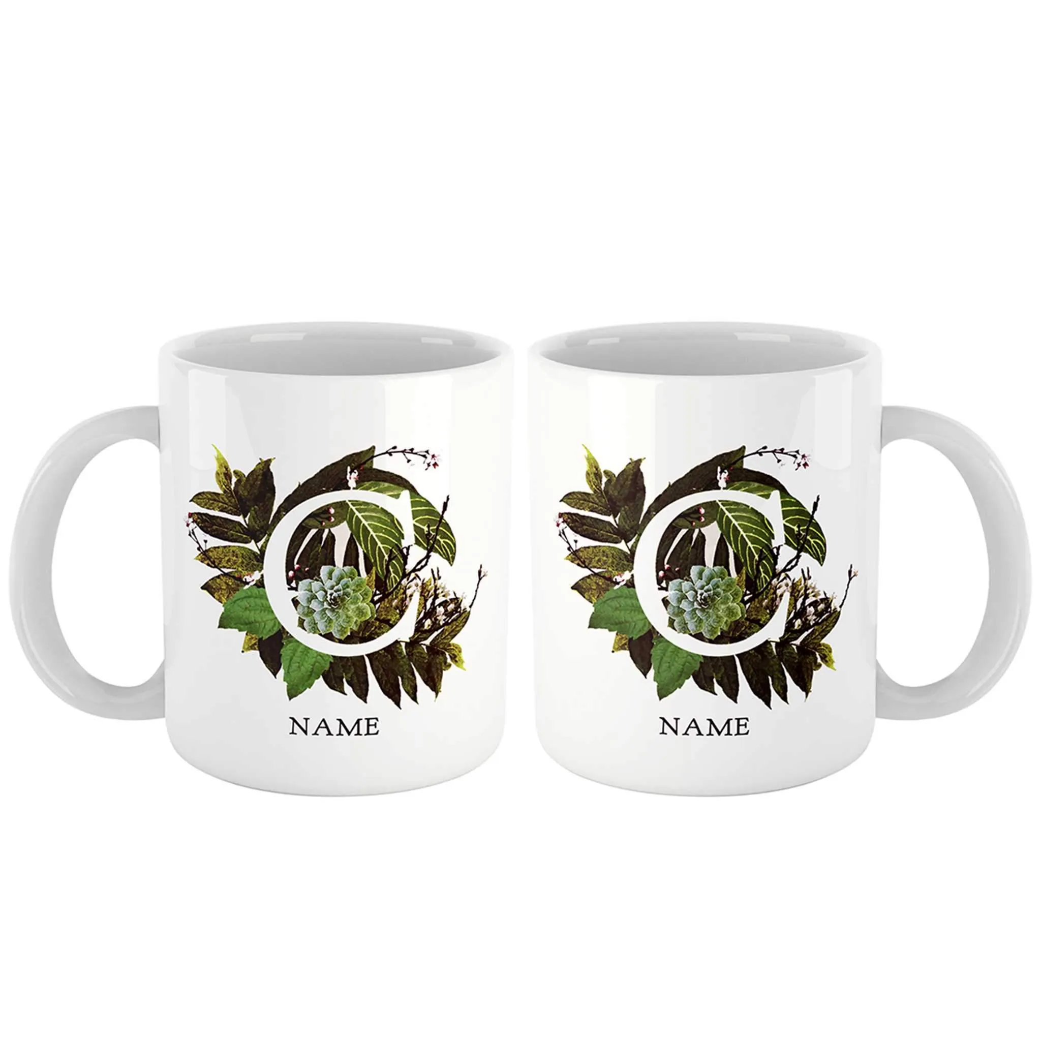 Botanical Couple Monogram Personalized Mug