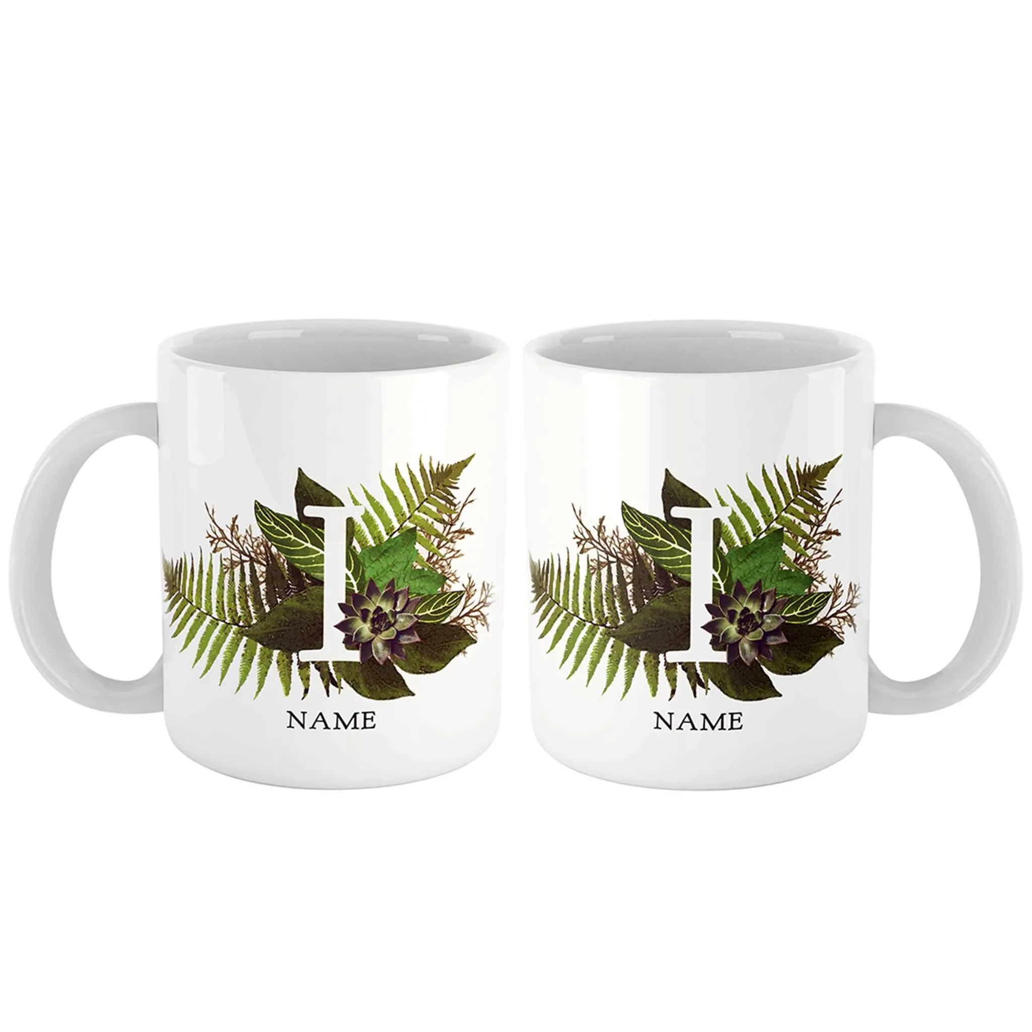 Botanical Couple Monogram Personalized Mug