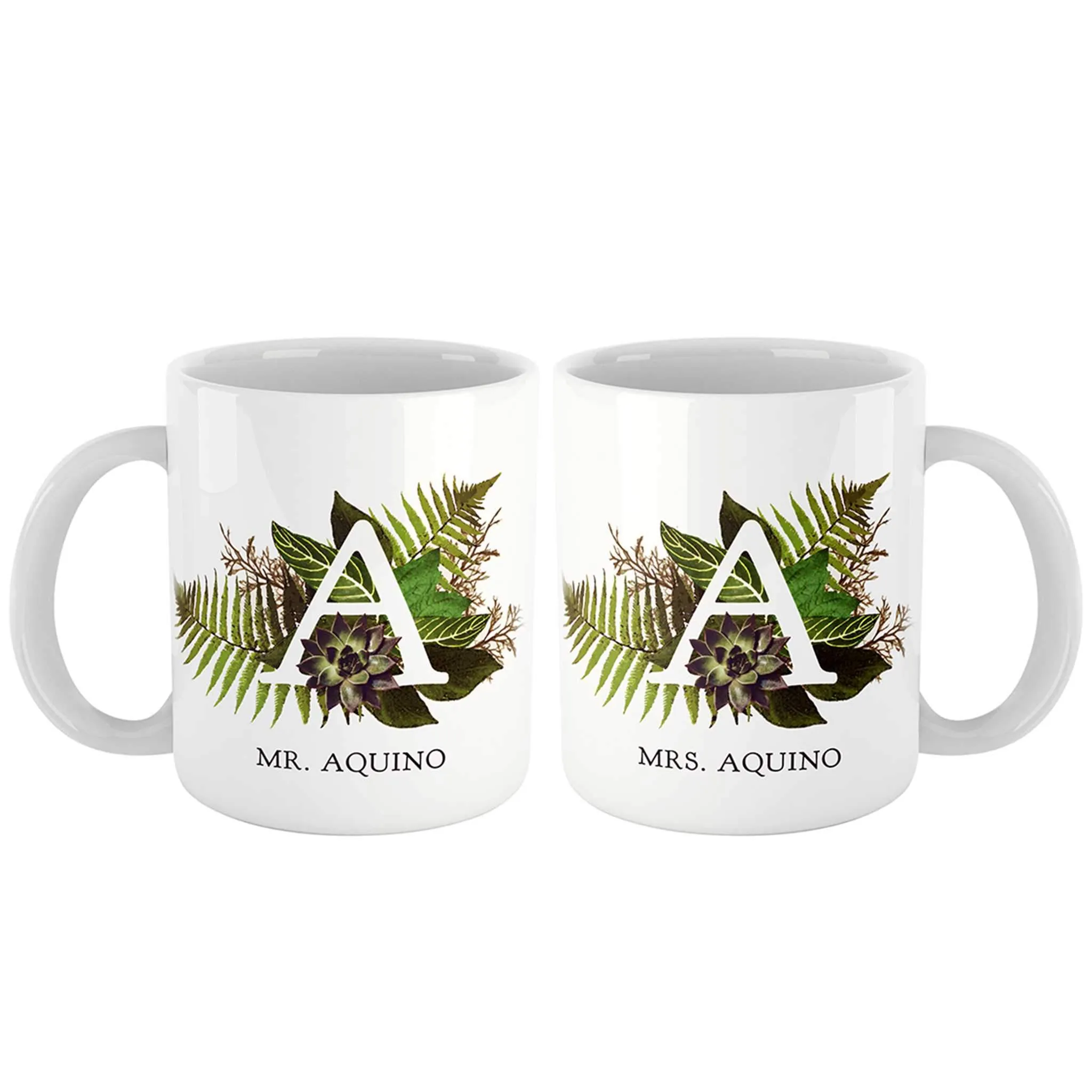 Botanical Couple Monogram Personalized Mug