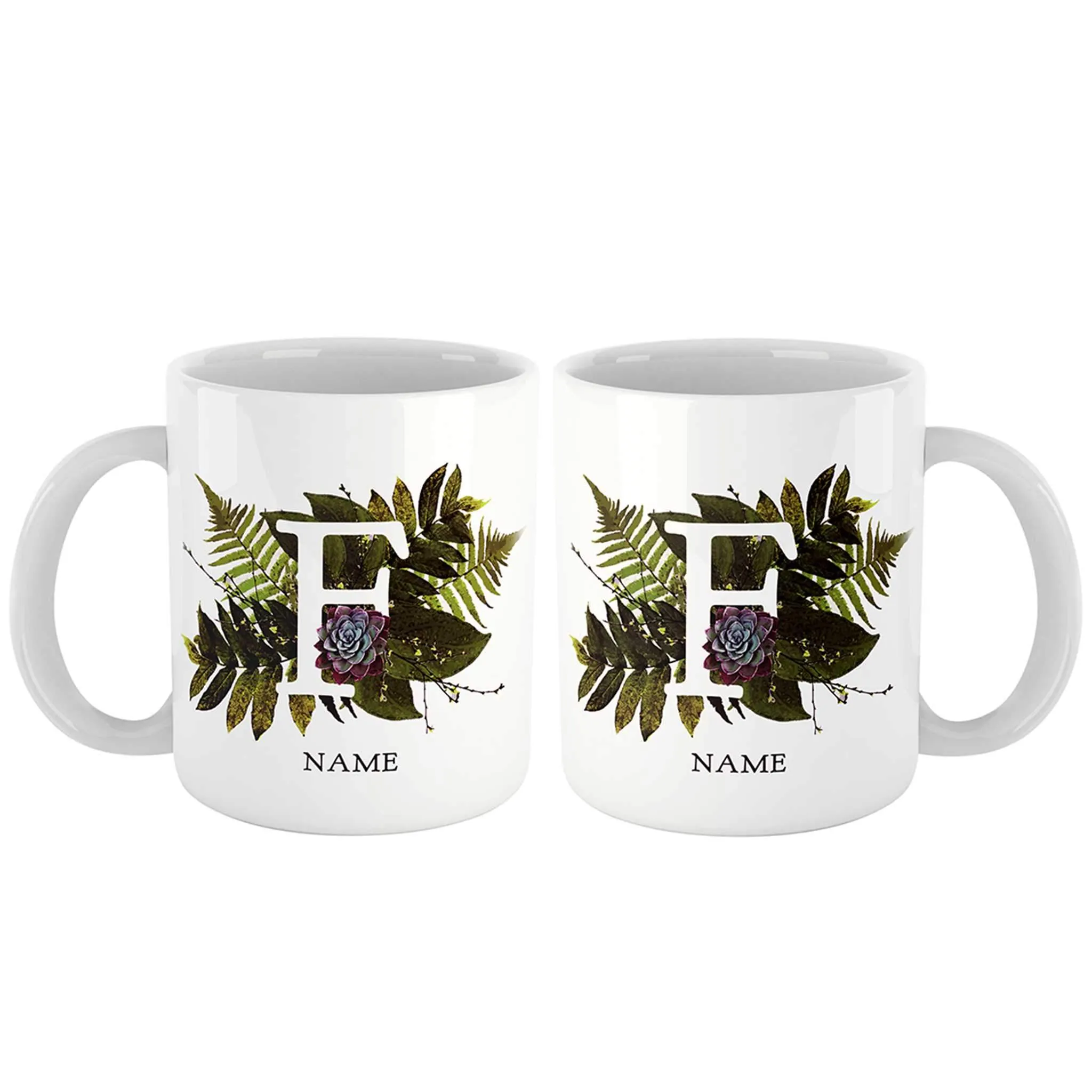 Botanical Couple Monogram Personalized Mug