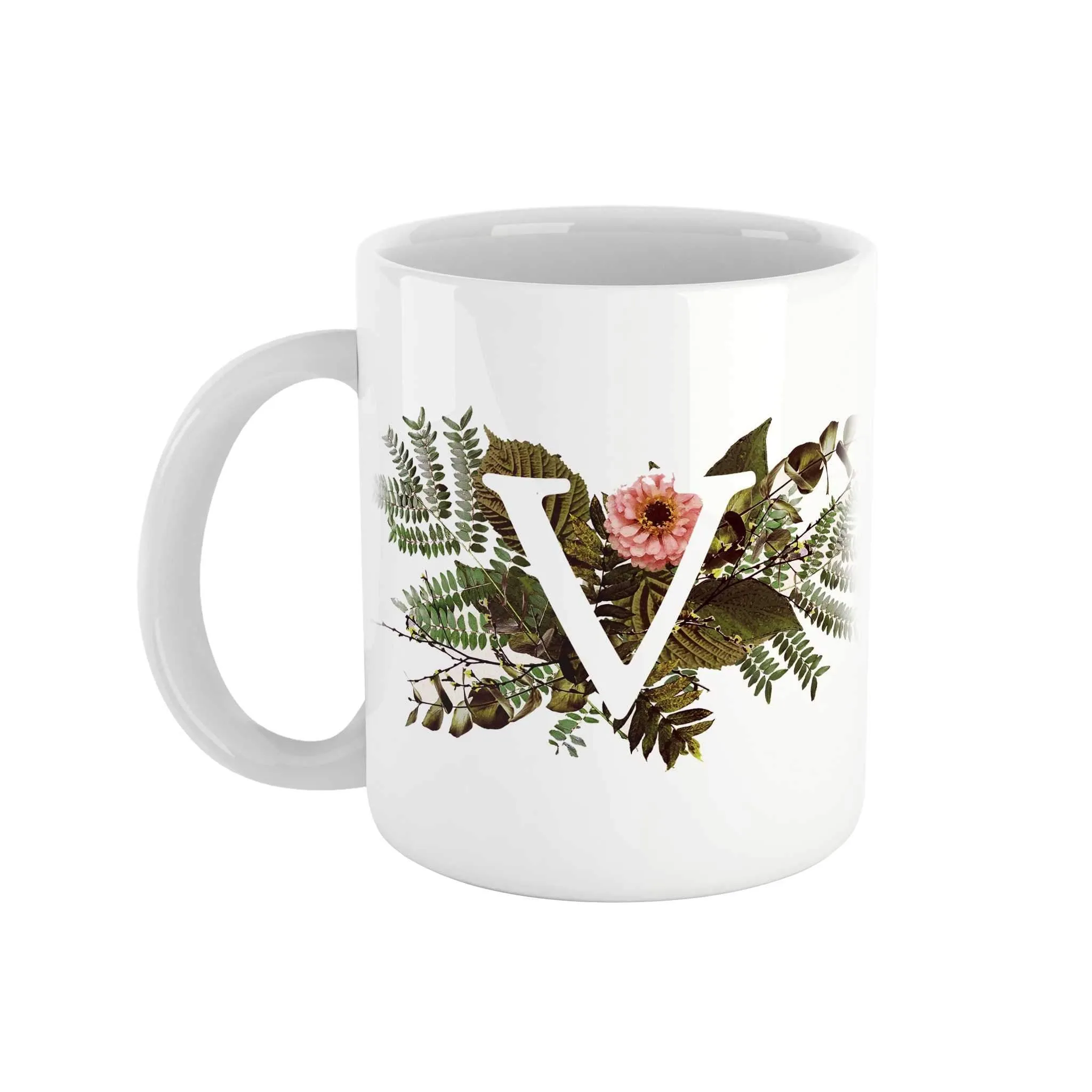 Botanical Monogram Ceramic Mug