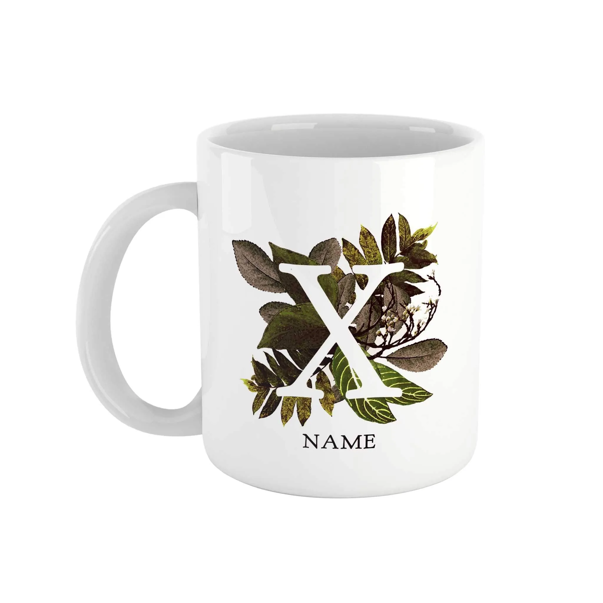 Botanical Monogram Ceramic Mug