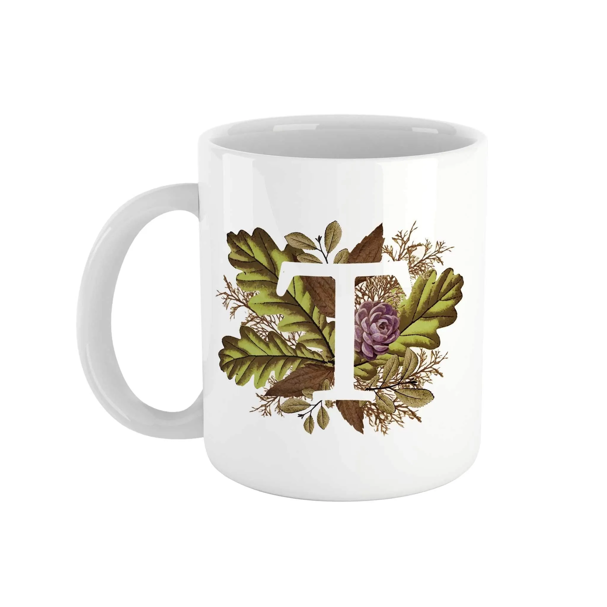 Botanical Monogram Ceramic Mug